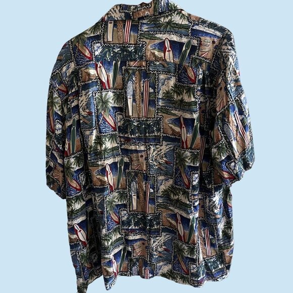 Aloha Hut Shirt Mens XL Hawiian Luau Beach Surfboard Summer Time All Over Print - Picture 2 of 9